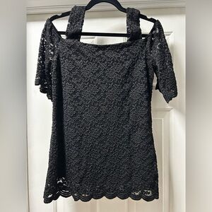 Susan Graver Black Lace Top